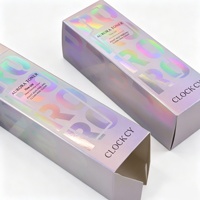 Boîte d'emballage cosmétique en carton argenté, toner personnalisé pour boîte en papier pliable avec personnalisation par impression offset