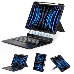 เคสคีย์บอร์ดไร้สายบลูทูธอเนกประสงค์สำหรับ iPad Pro 12.9 นิ้ว และ Air 13 นิ้ว พร้อมฝาครอบคีย์บอร์ดแบบถอดได้ 7 RGB Backlit - Product Image 3