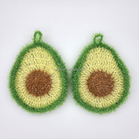 Nouveau design Crochet à la main acrylique avocat plat épurateur cuisine lavage tampon de nettoyage bon pour éponge de nettoyage