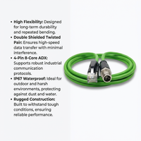 Cable Ethernet Industrial M12 a RJ45 |   Cable de Bus de Campo Profinet Codificado X de 8 Pines para PLC, Robot, Servoaccionamiento (PUR/PVC de Alta Flexibilidad)