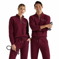 Felpa Personalizzata per Scienziati di Laboratorio Medico con Zip a un Quarto, Collo Alto, Ricamo Microscopio, Foderata Invernale, Abbigliamento per Laurea in Scienze