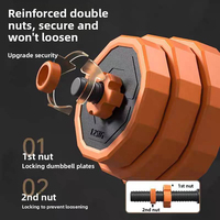 Ensemble d'haltères, barres et kettlebells réglables en gros, multifonctionnel, revêtement en caoutchouc, plastique, entraînement de musculation à domicile, 10-40 kg