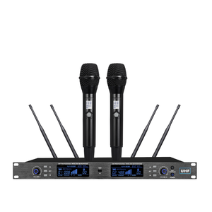 Micrófono Inalámbrico Profesional EIF DA-8022 de Doble Canal y Multisistema con Dos Cápsulas y Carcasa Metálica para Canto en Escenario, Gran Venta - Product Image 1