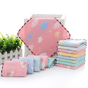 En gros, petite serviette carrée six couches en gaze pour la maternelle, motif animalier de dessin animé - Product Image 3