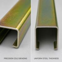 Profilés en C jaunes irisés galvanisés à faible MOQ pour support de plateforme de mezzanine – Options en acier inoxydable/fer