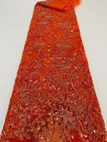 5 yards cristal paillettes luxe broderie perles mariage Tulle à la main perlé mariée dentelle tissu pour robes