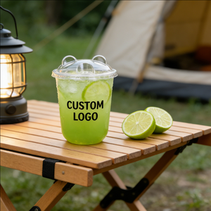 Vasos de Plástico Transparente de Pared Simple de 200 ml (32 oz) con 90 mm de Diámetro y Logotipo para Jugo - Product Image 2