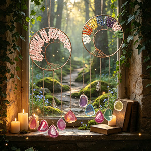 <span class=keywords><strong>Atrapasueños</strong></span> al por mayor, red tejida con diseño de árbol de cristal, plumas para boda, campanilla de viento colgante creativa y original, regalo - Product Image 2