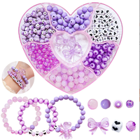 Kit de Perles en Nacre ABS avec Boîte pour Fabrication de Bijoux Collier Bracelet Boucles d'Oreilles, Kit Perles en Plastique Bricolage pour Jouet Enfant