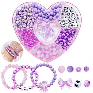Bộ dụng cụ làm đồ trang sức bằng hạt nhựa ABS kèm hộp, dành cho việc tự làm vòng cổ, vòng tay, bông tai, bộ dụng cụ làm đồ chơi bằng hạt nhựa DIY cho trẻ em - Product Image 1