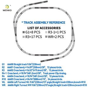 Set di Binari Elettrificati Dritti e Curvi in Scala 1/87 HO per Modellismo Ferroviario e Scene con Tavolo di Sabbia - Product Image 5