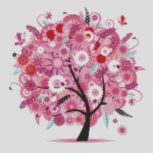 Kit de point de croix fin en coton, 4 pièces, broderie des arbres des quatre saisons, bricolage, couture, artisanat, décoration de salon, <span class=keywords><strong>cadeau</strong></span> - Product Image 3