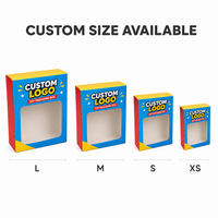 Boîte en carton personnalisée avec fenêtre en PVC imprimée pour la vente au détail, idéale pour les jouets, les collations et les petits cadeaux