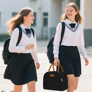 Sac à déjeuner isotherme en tissu Oxford, style japonais, avec logo personnalisé, pour employé de bureau, sac à main de pique-nique tendance pour l'extérieur, motif lettres - Product Image 5