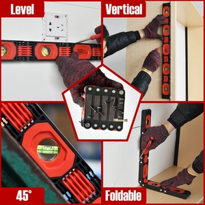 Katlanabilir Seviye Ölçer Hassas 3/4/5 Bölümlü Çok Fonksiyonlu Manyetik 5 Noktalı Plastik Endüstriyel Ölçüm Aleti Çok Açılı Ev Tipi - Product Image 3