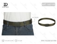Cintura Intrecciata da Uomo 4.0cm 125cm Verde Militare con Fibbia in Plastica - Product Image 3