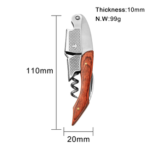 Tire-bouchon 3-en-1 personnalisé avec logo, manche en bois, ouvre-bouteille de barman, couteau de barman, coupe-capsule, clé de <span class=keywords><strong>bar</strong></span> pour clubs et hôtels - Product Image 2