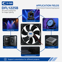 Ventilateur axial DC personnalisé D-Fan 120x120x25mm 12V, haute vitesse, faible bruit, avec roulement à manchon et à billes, pour éclairage de scène