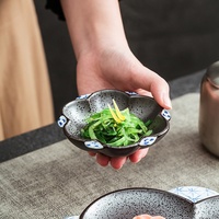 Assiette peu profonde en porcelaine de style chinois en forme de fleur, pour steak, vaisselle haut de gamme, assiette à gâteau, luxe léger, sous glaçure