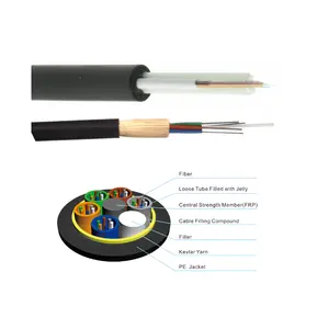 Factory OEM Aerial Mini Adss ASU 12 24 Core Singlemode Fiber Optic Cable ADSS