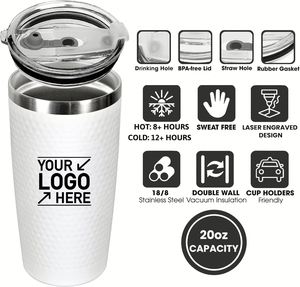 Custom logo 20oz Father Leak-proof Cover Travel <b>Coffee</b> Mug Gift Stainless Steel Vacuum Insulated 20 oz Golf Ball Tumbler - Product Image 3
