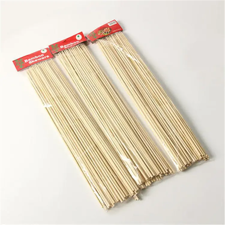 Varas de bambu para churrasco, varas de bambu com espeto de 4 polegadas/6 polegadas/8 polegadas/10 polegadas/12 polegadas/14 polegadas/16 polegadas/20 polegadas