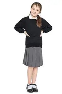 Girls Kids School Uniform Fleece Sweat Shirt Academy Raglan Sweatshirt Crew Ribbed Neckline Boys Girls School Top