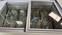 Chariot mobile personnalisé pour glaces et bâtonnets, chariot commercial réfrigéré pour la présentation de gelato, chariot de vente alimentaire avec auvent lumineux et évier