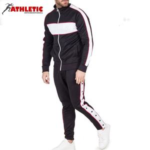 Vêtements 2023 hommes conception jogger survêtement pantalon personnalisé bande latérale veste zippée survêtements pour hommes prix de gros coton survêtements - Product Image 2