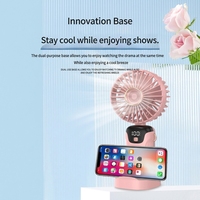 Ventilateur portable électrique personnel à affichage numérique, cinq vitesses, rechargeable par USB, pliable, mini, pour usage domestique