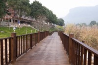 Main courante de balustrade en bambou anticorrosion d'extérieur de conception moderne pour le paysage et le parc haut de gamme Solution élégante de tréteau
