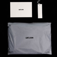 Sacs en plastique transparent givré pour vêtements, avec fermeture éclair, logo imprimé personnalisé, emballage en gros, PE refermable