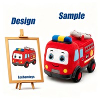 Doudou camion de pompiers en peluche super doux Leehom avec logo personnalisé pour enfants et tout-petits, unisexe, décoration maison et fête