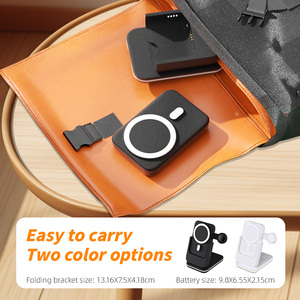 OEM 3-В-1 складной 5000 мАч Беспроводное зарядное устройство светодиодный Ночной свет IP-часы держатель для наушников Портативный Съемный магнит Power Bank - Product Image 6