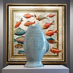 Bình cá gốm nhiệt độ cao đơn giản trang trí cổ điển đồ trang trí tiền sảnh nhà quà tặng ngày lễ - Product Image 2