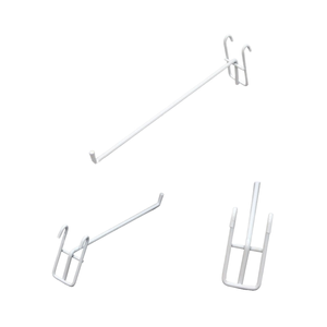 Siêu thị sơn bột màu trắng đơn dòng gridwall kim loại hiển thị prong KF-F005 - Product Image 2