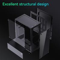 In Stock Office Computer Case Mid-Tower ATX Aluminum Alloy Gaming PC Case with Side Panel Window 120mm Radiator Pre-Installed