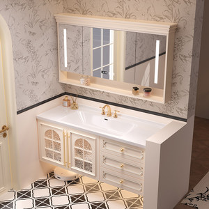Mirror Lighting Double Sink Bathroom Vanity Set Modern Hotel Waterproof Marble Bathroom Vanity - Product Image 2