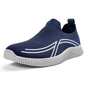 Breathable Knit <b>Slip</b>-<b>On</b> Walking Shoes Lightweight Casual Sneakers Round Toe Elastic Fit for Daily Wear - Product Image 3
