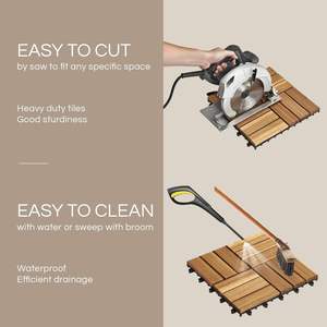 Losetas de Madera Entrelazadas para Terraza y Patio Trasero, Fáciles de Instalar, para Uso en Exteriores, Ecológicas, en Oferta - Product Image 6