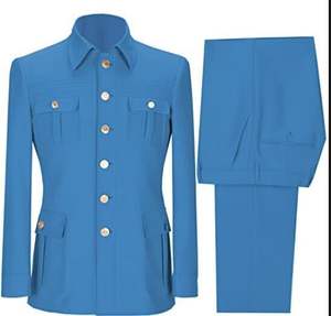 Jas Pria Grosir 2 Potong Pakaian Afrika Gaya Kerja Jas Sederhana untuk Pria Jas Slim Fit Kerah Tegak Jas Pernikahan - Product Image 5