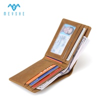 Dompet Lipat Tipis Kulit Sapi Crazy Horse Coklat Berkualitas Tinggi Khusus Pria, Anti-RFID, Tempat Kartu ID, Multi-Slot untuk Tempat Airtag