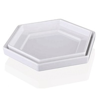 Vaisselle de restaurant en gros hexagone 10 pouces plaque de chargeur en mélamine blanche personnalisée