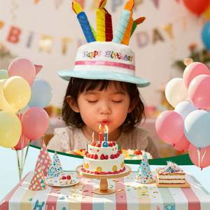 Sombreros de fieltro ecológicos personalizados para fiestas de carnaval, decoración para pasteles de cumpleaños con soporte para velas, accesorios festivos para la cabeza para niños - Product Image 2