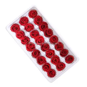 2-3厘米小尺寸玫瑰头长盛玫瑰盒装婚礼装饰，用于花束稳定21支玫瑰保存