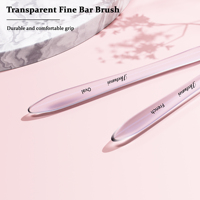 Pinceau liner de haute qualité pour manucure, pinceau à gel UV, pinceau à ongles avec manche transparent violet, personnalisable avec logo privé