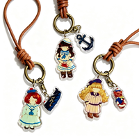 Porte-clés personnalisé en acrylique transparent, breloque mignonne de dessin animé pour artistes, créateurs et articles promotionnels professionnels