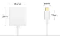 Adaptador de Aluminio Tipo-C a VGA 1080P60Hz Thunderbolt3 Plug&Play para MacBook, Laptop, Monitor, Proyector, Modo DP Alt, OEM
