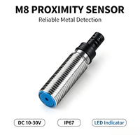 Capteur de proximité industriel M8, 2 mm, inductif, PNP NO, DC 10-30V, blindé, IP67, connecteur M8, interrupteur de position
