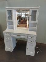 Le plus populaire ensemble de commode de courtoisie à miroir avec 6 tiroirs maquillage bureau fille chambre coiffeuse